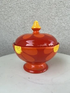 Vtg Mod modern pedestal bowl with Lid Flower Power Berkeley House Pottery - Picture 1 of 11