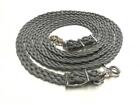 flat braided reins western paracord rein horse tack charcoal gray rein