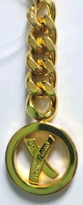 Vtg 80s Paloma Picasso X Design Keychain Gold Plated Made In ITALY Orig Tag NOS - Picture 1 of 7