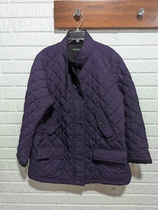 Lauren Ralph Lauren Women's Purple Quilted Front Zip Corduroy Trim Collar Winter - Picture 1 of 8