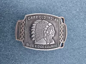 Fibbia cintura Boy Scout Camp Old Indian Blue Ridge Council rara - Foto 1 di 7