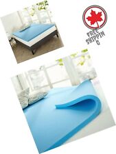 Premium Durable Comfortable Gel Memory Foam Mattress Topper Queen Blue 2inch