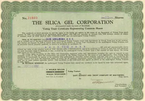 The Silica Gel Corporation 1932 Maryland Voting Trust Aktienzertifikat - Bild 1 von 1