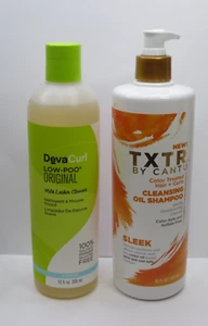 DEVACURL LOW-POO MILD LATHER CLEANSER 12 OZ & CANTU CLEANSING OIL SHAMPOO 16 OZ - Picture 1 of 7