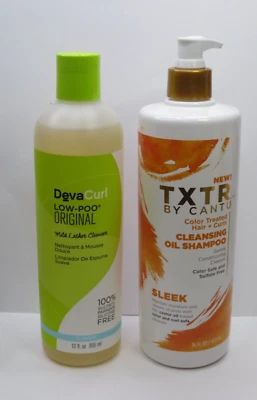 DEVACURL LOW-POO MILD LATHER CLEANSER 12 OZ & CANTU CLEANSING OIL SHAMPOO 16 OZ - Image 1 of 4