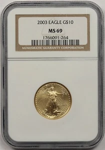 2003 Gold Eagle $10 NGC MS 69 (Quarter-Ounce) 1/4 oz Fine Gold - Picture 1 of 4