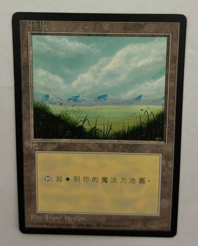 MTG CHINESE BLACK BORDERED PLAINS NM FBB MAGIC THE GATHERING LAND BASIC #B - Image 1 of 4
