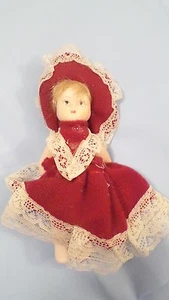 Muñeca de porcelana vintage de 4 1/2" piernas/brazos móviles - Imagen 1 de 7