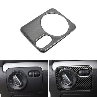 Cubierta de botón de interruptor delantero de faro negro carbono para Volkswagen Golf MK6 2010-13 Foto 1 de 4