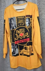 Vintage Unisex Long Sleeve Tupac Poetic Justice Shirt Size 2XL Mustard - Picture 1 of 5