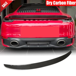 For Porsche 911 992 Carrera 4 S 4S 19UP Dry Carbon Fiber Rear Trunk Spoiler Wing - Picture 1 of 13