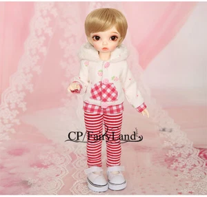 Coat&Gingham pants clothes Hair shoes For 1/6 BJD Doll Bisou - Picture 1 of 10
