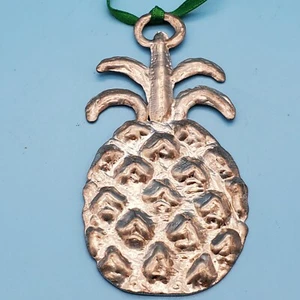 Pewter Pineapple Christmas Ornament 3" H - Picture 1 of 7