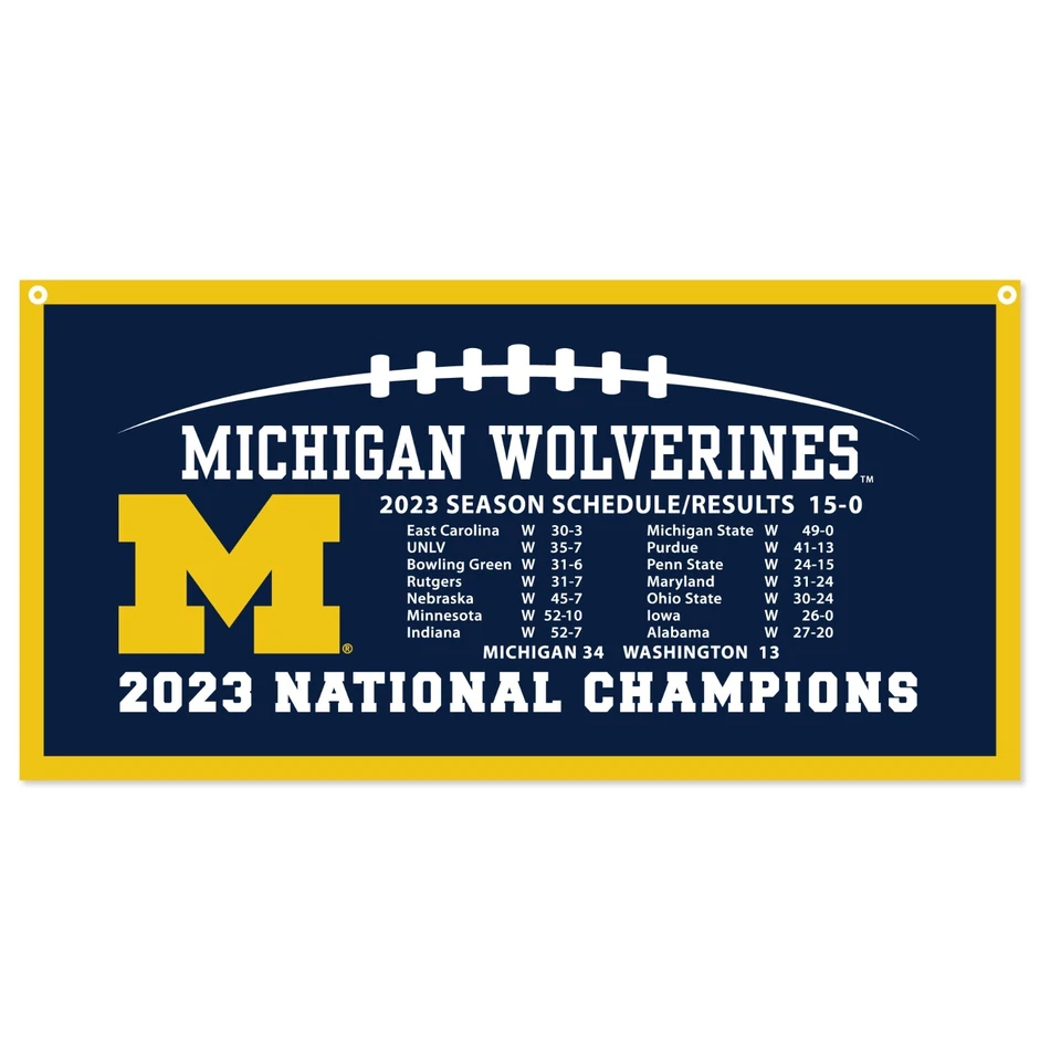 Michigan Wolverines 2023 Football NCAA  National Championship Banner - Image 1 of 1