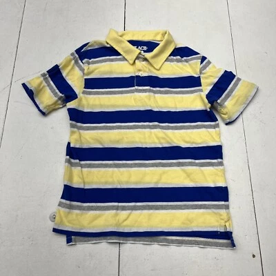 The Children’s Place Yellow & Blue Striped Short Sleeve Polo Boys Size Medium  - Image 1 of 4