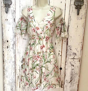 Flying Tomato At Anthropology Size Juniors Medium Cold Shoulder Floral Dress - Picture 1 of 7