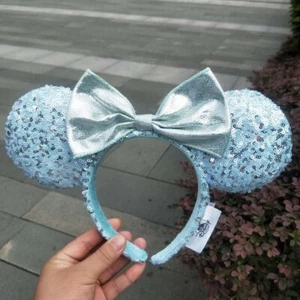 Disney Parks Blue Exclusive Frozen Arendelle Aqua 2020 Minnie Ears Headband US - Picture 1 of 7