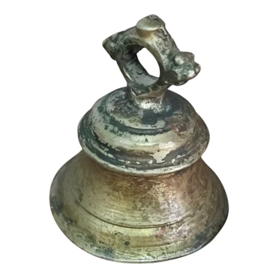 Antiguo adorno tradicional antiguo de latón camello caballo vaca mascota/campana de templo Foto 1 de 4