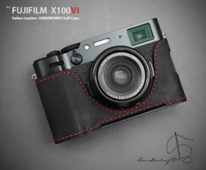 LIM'S handgefertigte Echtleder Kamera Halb Tasche für Fujifilm X100VI schwarz - Bild 1 von 10