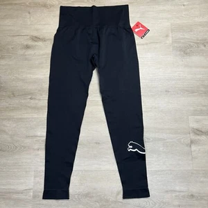 Puma Seamless High Waist Leggings Logo Athletic Black Womens XL NWT - Picture 1 of 2