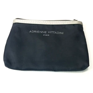 Adrienne Vittadini Studio Negro Cremallera Maquillaje Tocador Artículos de Aseo Bolsa Estuche Bolsa - Imagen 1 de 6