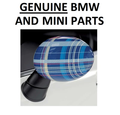 ORIGINALE MINI F55 F56, tappo copri specchietto retrovisore Speedwell Blue Wing. LATO SINISTRO, RHD.  27A - Immagine 1 di 4