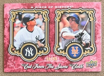 Alex Rodriguez/David Wright 2009 Un pedazo de historia cortado del mismo paño rojo/99 Foto 1 de 2