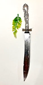 R. Wallace 1835 Sterling Silver Handle Carving Knife 14" Lg As Is   ML - Picture 1 of 18