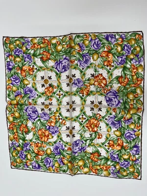 [Rank SA] DOLCE & GABBANA 100% Silk Scarf Floral Pattern Multicolor 45cm Japan - Image 1 of 4