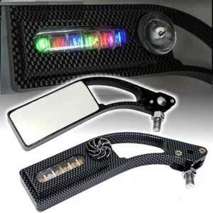 MOTORCYCLE 10MM 8MM CLOCKWISE BOLTS REAR VIEW MIRROR CARBON - Picture 1 of 3