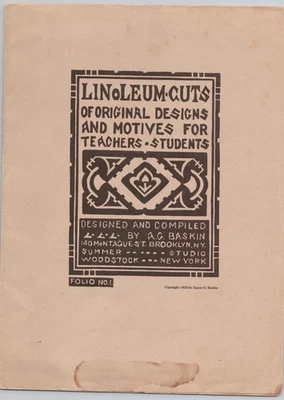 1930 Agnes (A.G.) Baskin Bierhals Linóleo Cortes Folio Woodstock Arte Colonia NY Foto 1 de 4