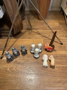 Vintage 3 1/2" Gurley Pilgrim Candles Men, Women, Indians, Turkeys 9 - Picture 1 of 7