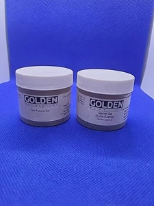 2 Golden Gel Mediums/Acrylics Fine Pumic Gel Garnet Extra Coarse Sample Size - Picture 1 of 4