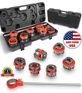 36475 12-R Exposed Ratchet Pipe Threader Kit w/6 Dies, 1/2'' NPT to 2'' NPT - Picture 1 of 13
