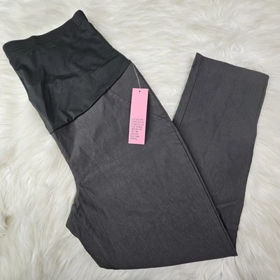 Pantalones de maternidad SASS & SASSY para mujer negros grises cintura alta elásticos (XL Foto 1 de 4