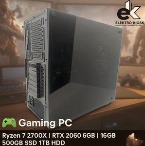 🎮 Gaming PC Ryzen 7 2700X | RTX 2060 6GB | 16GB | 500GB SSD 1TB HDD Computer ✅ - Bild 1 von 11
