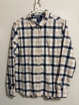 Impact Collection United by Blue Organic Beige Flannel Button-Down  Medium New - Image 1 of 3