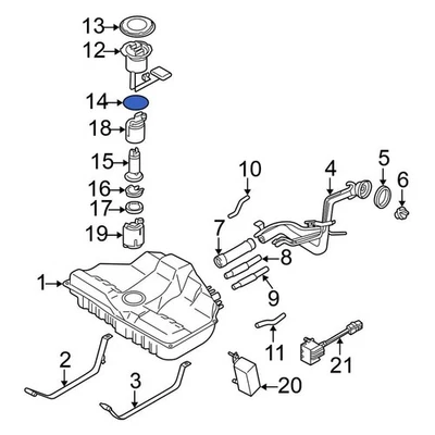 For Nissan Altima 1993-1999 Nissan 1734201A00 Fuel Pump Tank Seal — 第 1/4 张图片