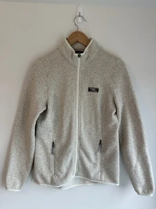 Giacca pile LL Bean donna XS avena beige full zip finto collo tasche - Foto 1 di 6