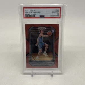 Panini Prizm Chet Holmgren 2022 Ruby Wave Prizm Rookie RC #266 Thunder - ¡PSA 10! - Imagen 1 de 4