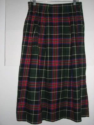 EUC Womens Vintage Talbots Plaid Green Red Flannel Skirt Size 12 Medium Classic! - Image 1 of 4