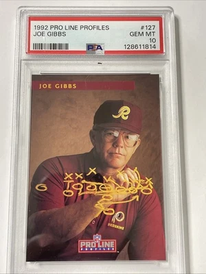 1992 Pro Line Profiles - Joe Gibbs #127 Graded PSA 10 GEM MT - Image 1 of 2