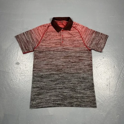 Lululemon Metal Vent Tech Polo Shirt M Red Black Stretch Lightweight Preppy Golf - Image 1 of 4
