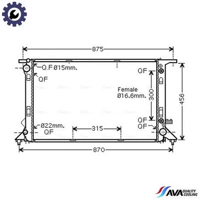 RADIATOR ENGINE COOLING AIA2291 FOR AUDI A4/S4/Allroad A5/Sportback/S5 Q5/SUV - Image 1 of 4