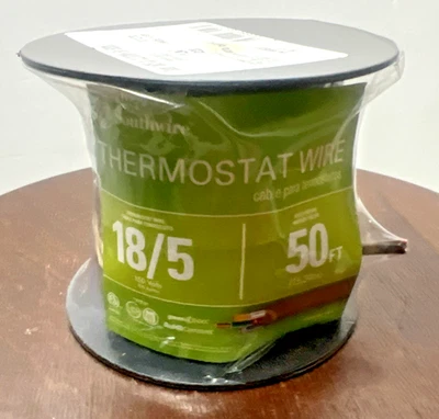 NEW Southwire 18 Gauge 5 Conductor Thermostat Wire 50 FT USA Made Brown - Image 1 of 3