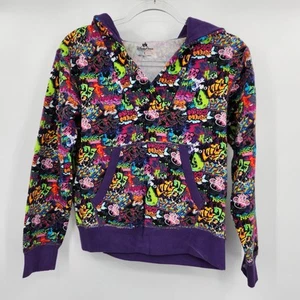 Disney Parks Graffiti Hoodie Sweatshirt Girls Size Large Mickey Multicolor - Picture 1 of 6