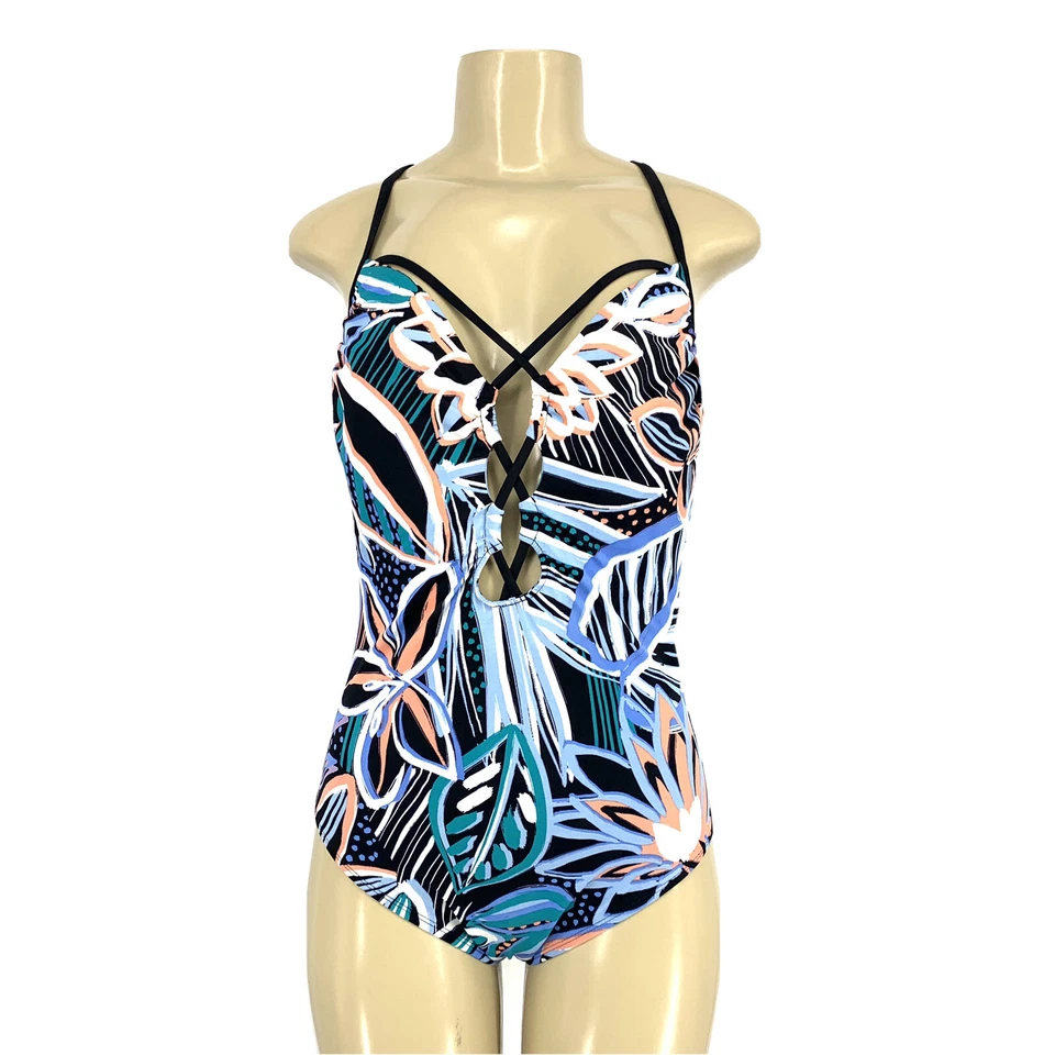 Beach Betty Size M Women One Piece Swimsuit Floral - Image 1 of 4