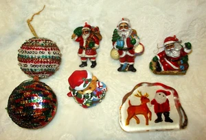 Vintage~Christmas Decor/Ornaments~6 qty~1970-1980's - Picture 1 of 9