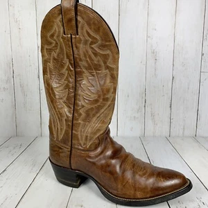 Justin Herren Westernstiefel Größe 8 braun Leder Cowboy 1949 zum Anziehen - Bild 1 von 10