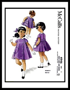 McCall's 4946 Designer Helen Lee Sewing Pattern Frock DRESS Panties Toddler PIC - Picture 1 of 4